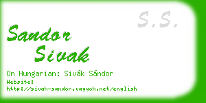 sandor sivak business card